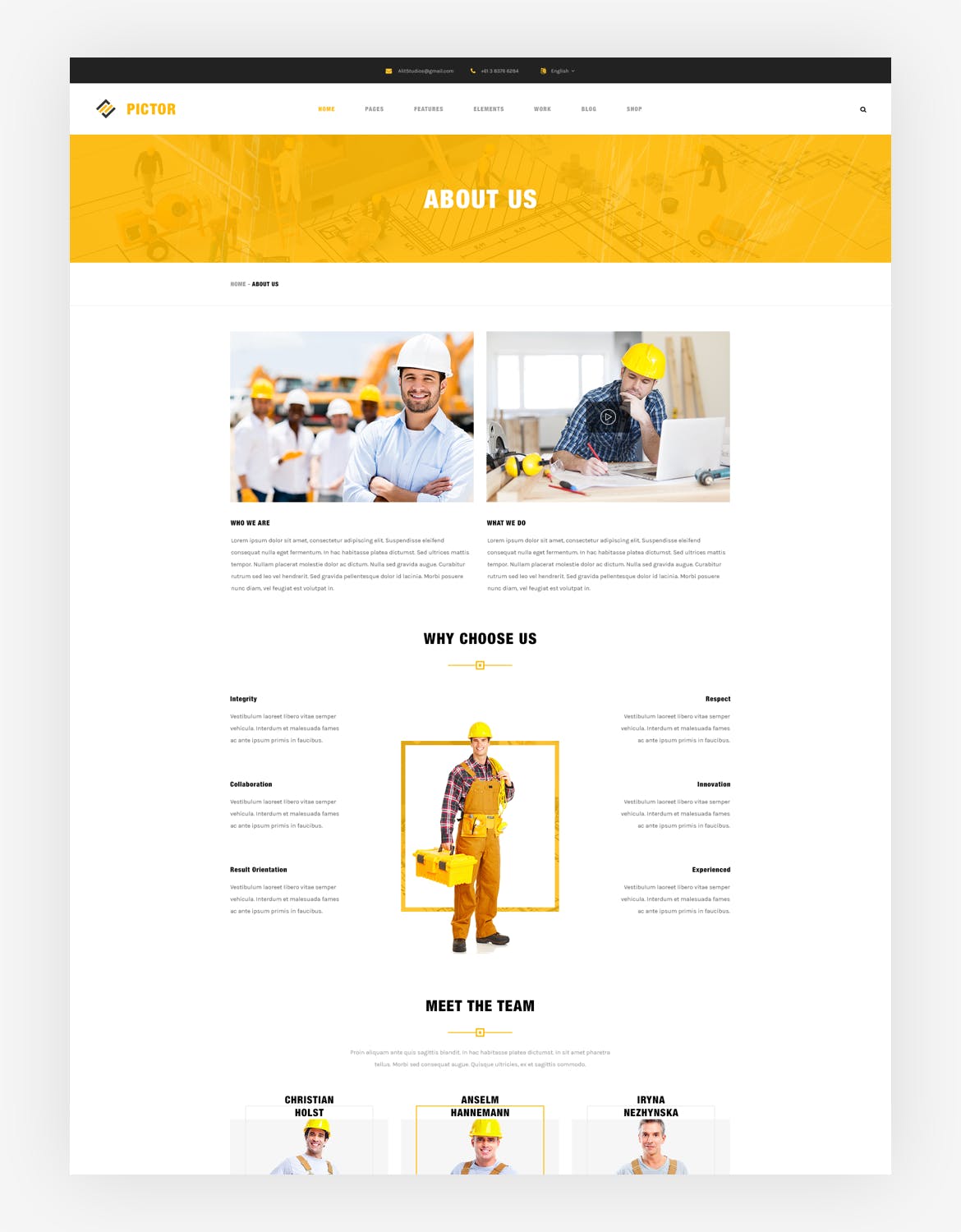 建筑施工/建筑设计策划公司官网网站设计模板 Construction Building Company PSD Website Template插图(5)