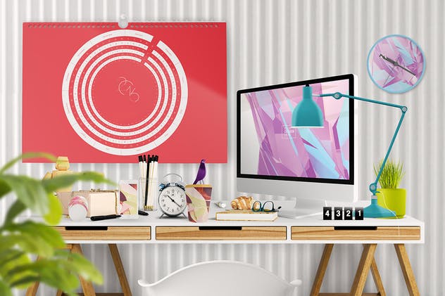 高品质的办公挂历样机生成器 Wall Calendar Mockup Creator插图(3)