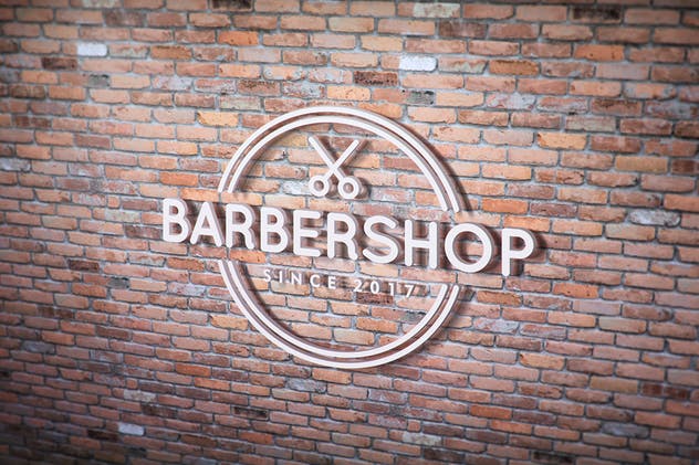 3D立体Logo挂墙演示样机模板 3D Logo Modern Wall Sign Mock-Ups Vol.2插图(6)