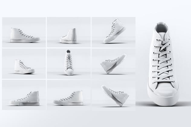 牛仔休闲运动鞋样机模板 Sneakers Mock-Up v1插图(3)