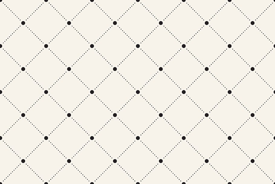 点与线的巧妙结合无缝纹理 Dotted Seamless Patterns. Set 6插图(3)