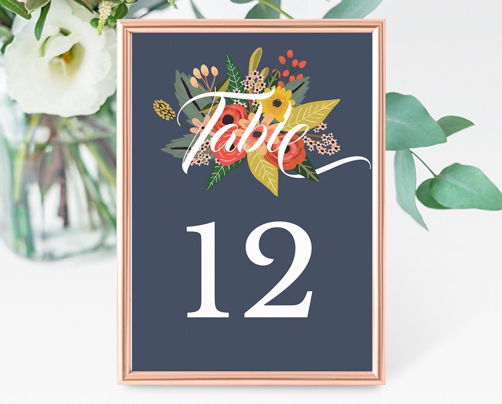 蓝色繁花似锦婚礼设计物料模板 In Between the Blooms on Blue插图(5)