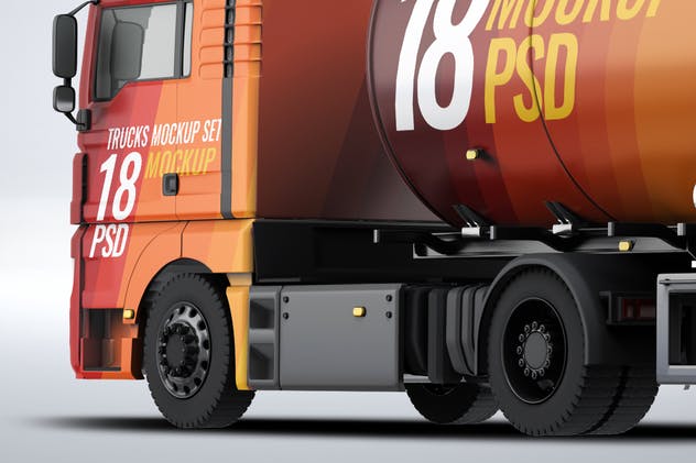 半挂车半挂卡车外观喷漆图案样机模板 Trucks Mock-Up插图(5)