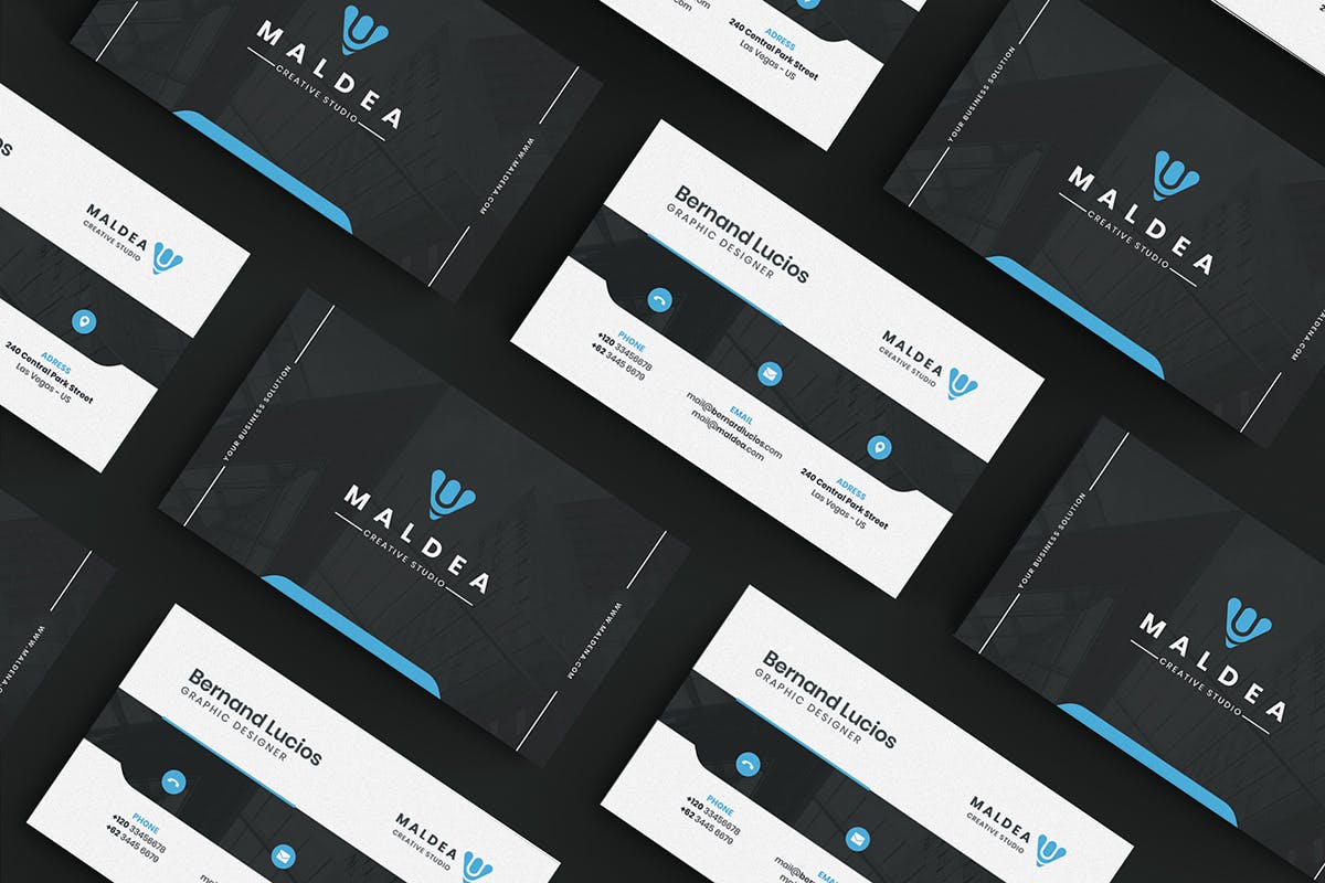 创意版式设计圆角企业素材库精选名片模板 Business Card插图(1)