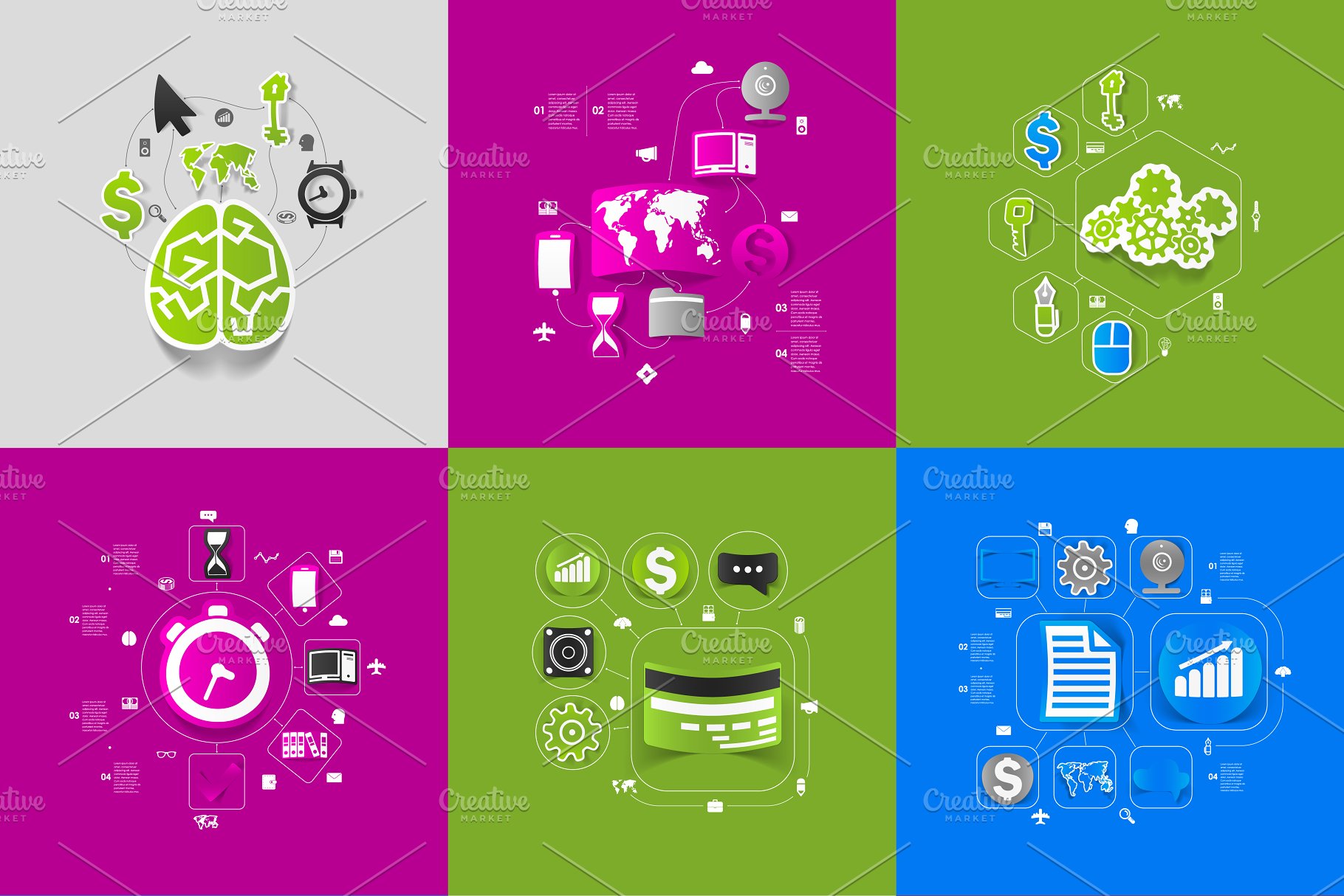 9个商业信息图形贴纸矢量图 9 business sticker infographics插图(3)