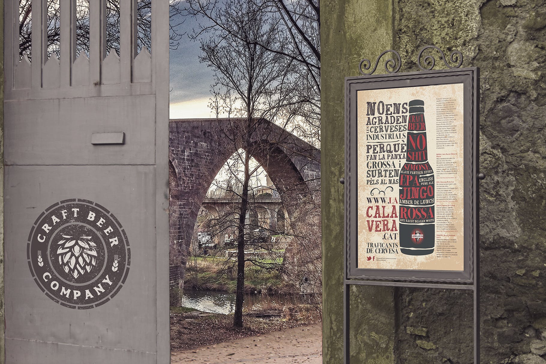 入口处海报/告示张贴效果图样机模板 Entrance Backgrounds Poster Mockup插图(5)