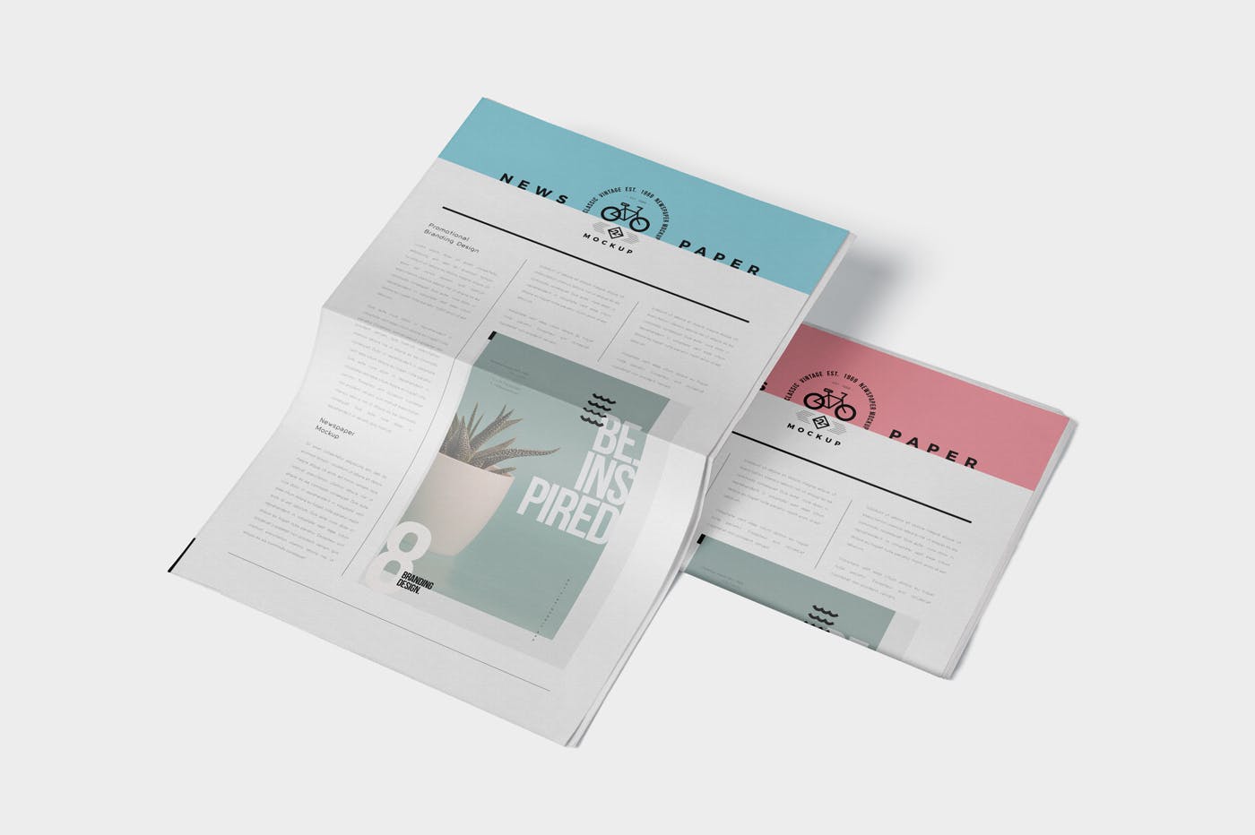 专业新闻报纸广告刊例样机PSD模板 Professional Newspaper Ad PSD Mockups插图(2)