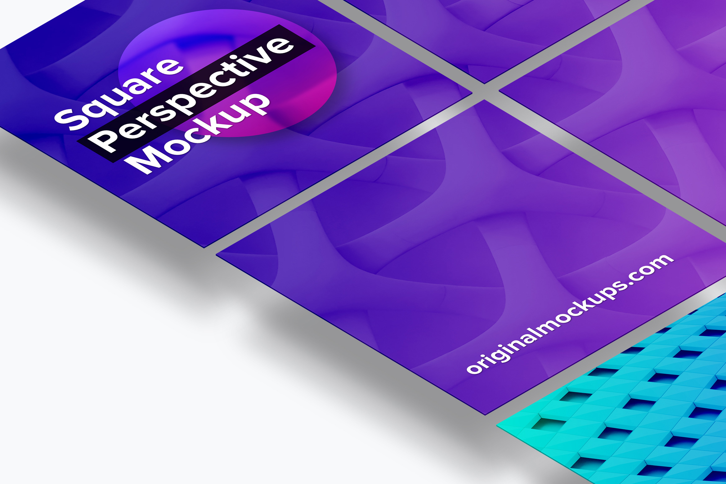 方形自媒体社交宣传设计效果图透视样机03 Square Perspective Mockup 03插图(1)