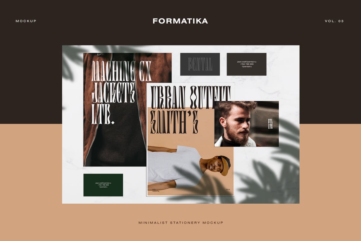 极简主义品牌文具样机模板V3 Pental No. 3 – Minimalist Stationery Mockup插图