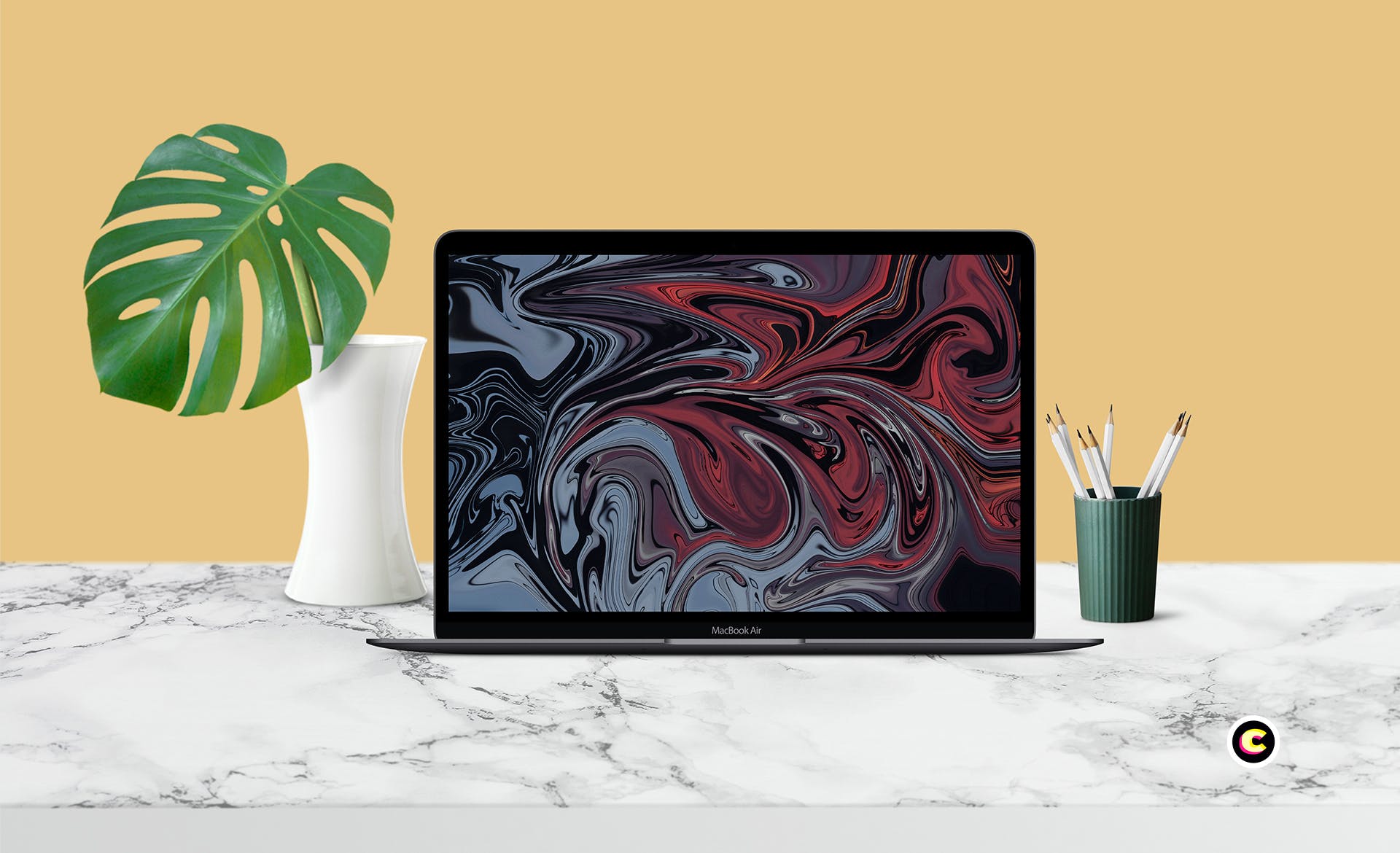 简约风办公场景笔记本电脑屏幕演示素材库精选样机 Laptop Mockups插图(2)