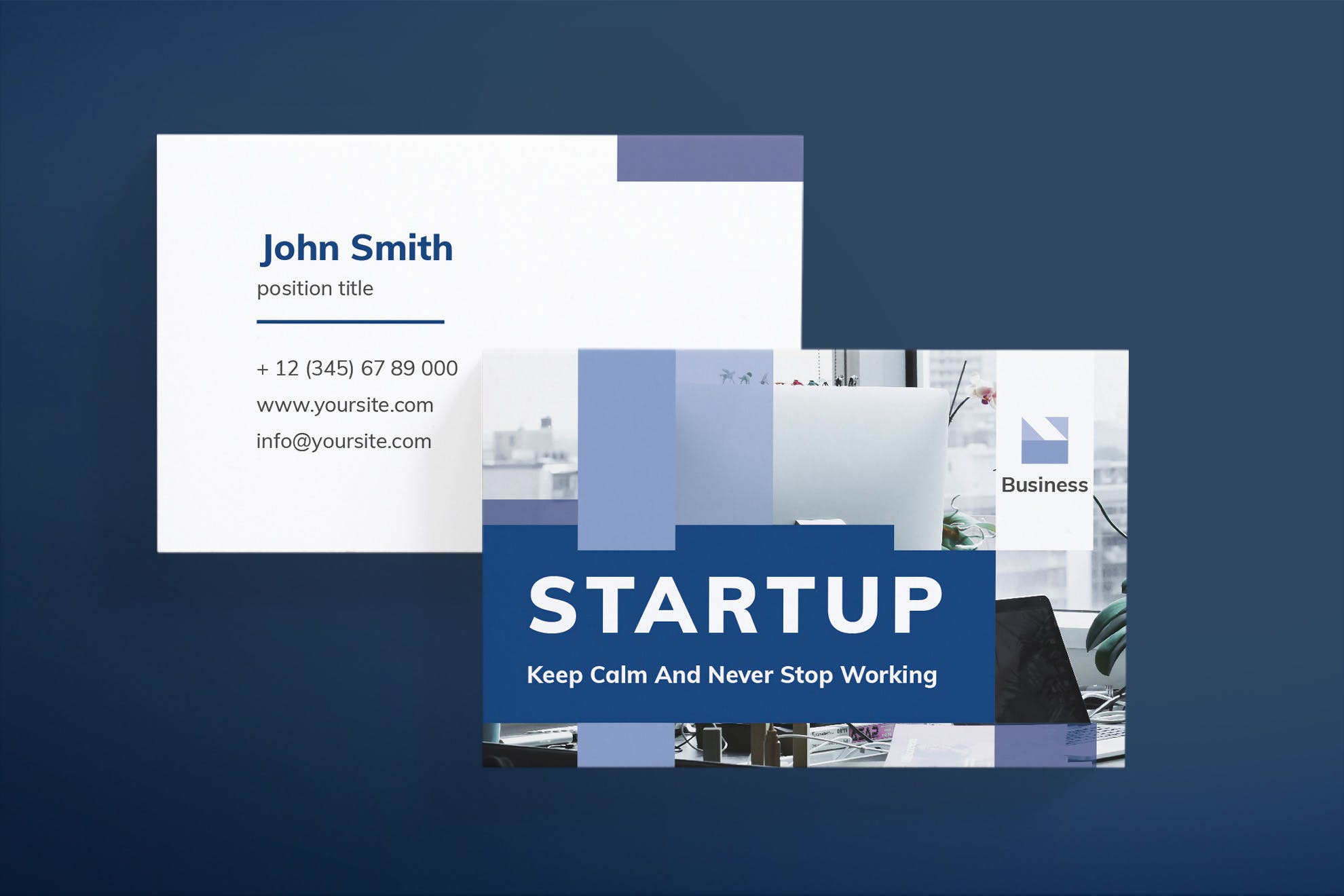 项目解决方案专家素材库精选名片模板 Startup Business Card插图(2)
