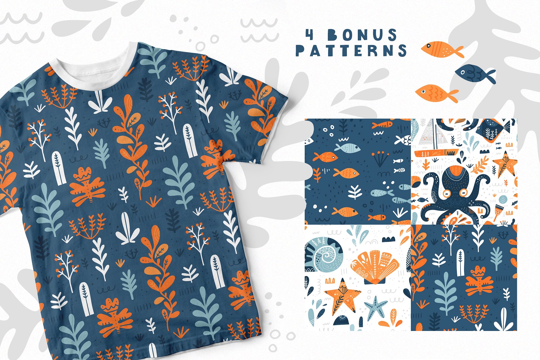 北欧民间艺术海洋主题剪贴画 Nordic Sea Folk Collection插图(4)