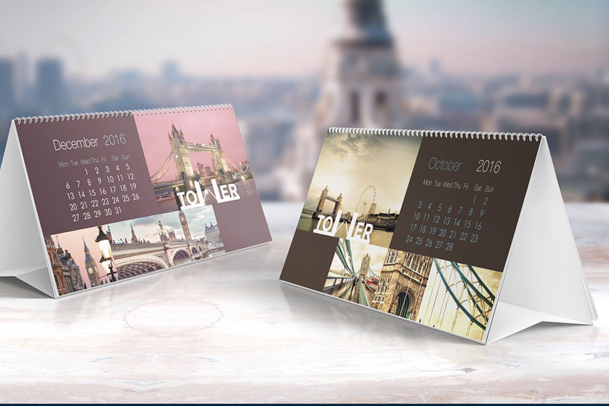 台历日历设计效果图样机素材库精选模板v2 Desk Calendar Mock-Up vol.2插图