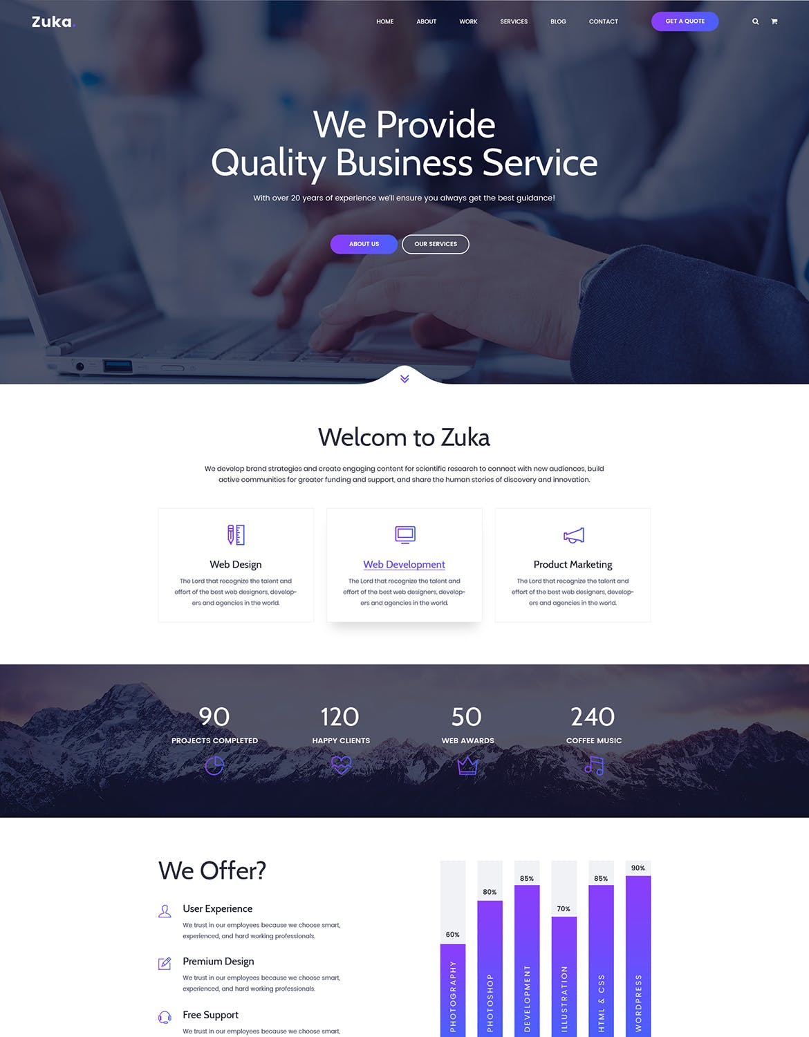 响应式设计风格多用途网站设计PSD模板 Zuka | Responsive Multi-Purpose PSD Template插图(12)