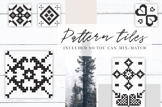 刺绣风格矢量图案 Embroidery Style Vector Patterns插图(5)