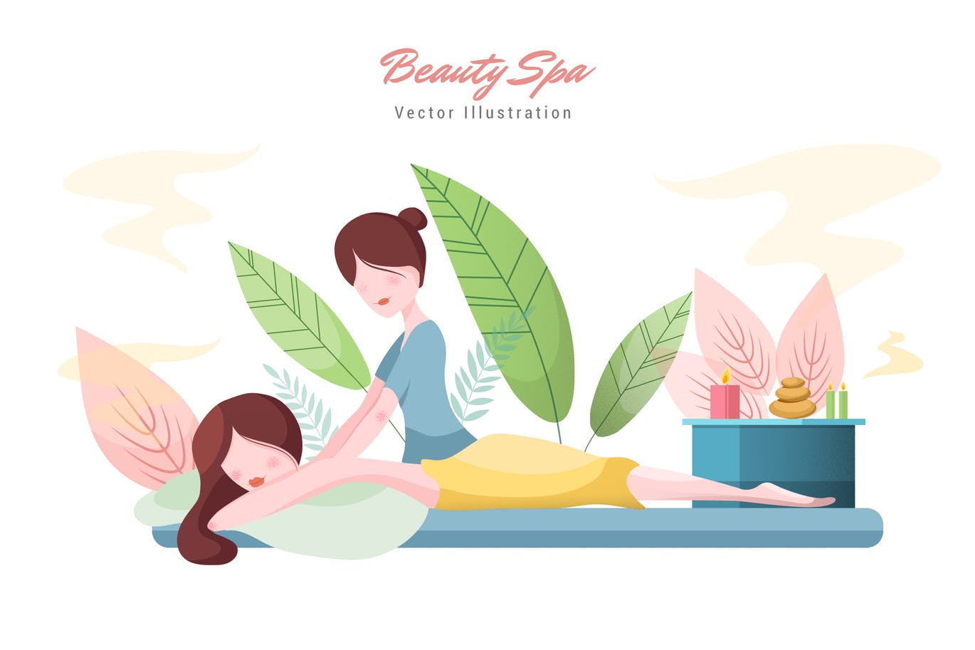 美容SPA主题矢量插画素材库精选设计素材v5 Beauty Spa Vector Illustration插图