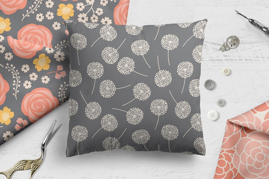 古典花卉&几何图案纹理 Vintage Floral & Geometric Patterns插图(7)