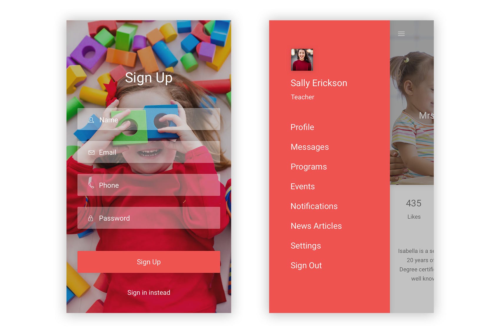 学期教育&幼儿园APP应用UI界面设计SKETCH模板 Balak – Kindergarten & Pre-school Sketch UI Kit插图(2)