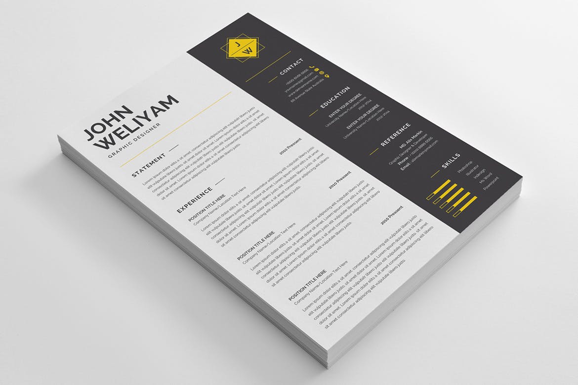 现代图形设计师CV简历模板 Modern Resume / CV Template插图(2)