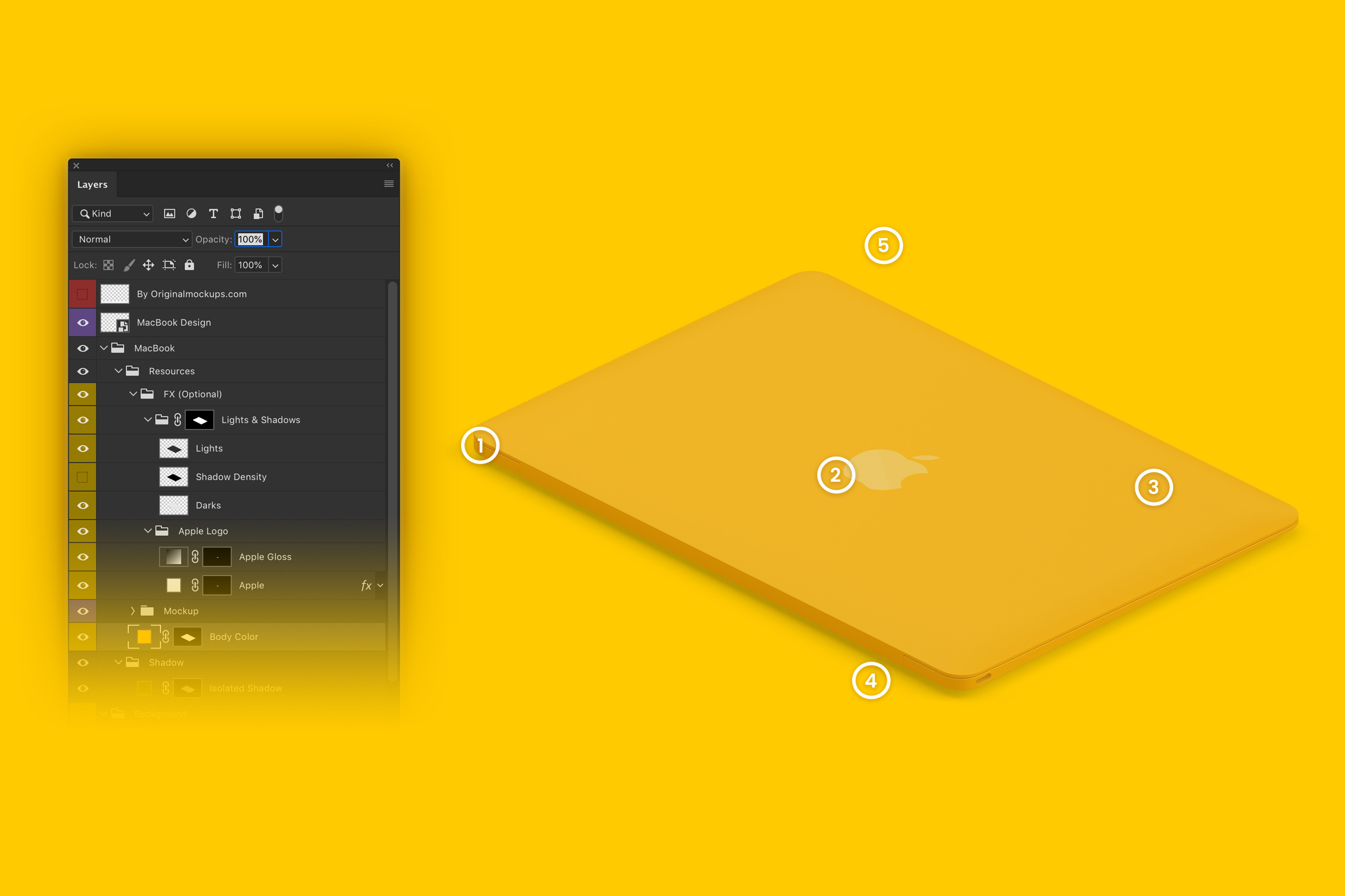 陶瓷材质MacBook笔记本电脑等距右视图样机03 Clay MacBook Mockup, Isometric Right View 03插图(5)