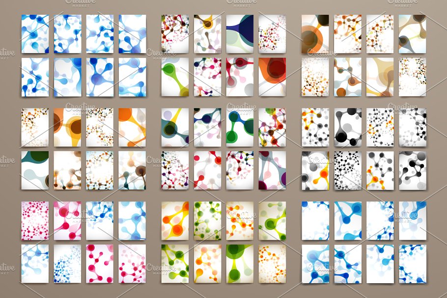 创意分子结构宣传册设计模板 Big Pack Molecular Templates插图