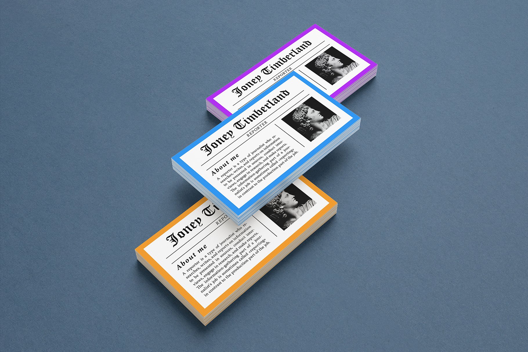 基于3D渲染英国和美国标准尺寸企业名片样机 Double Standards Business Cards插图(1)