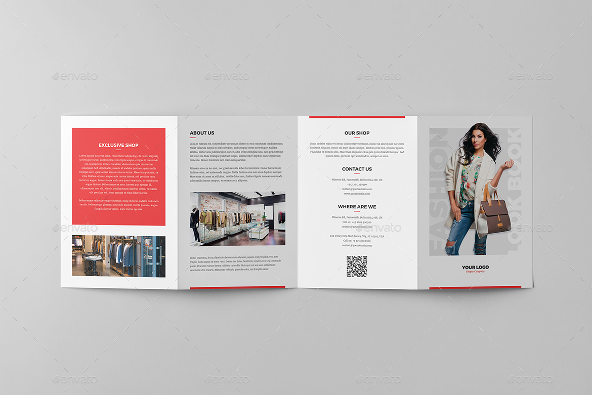 时尚Look Book 4折页A5小册子插图(5)