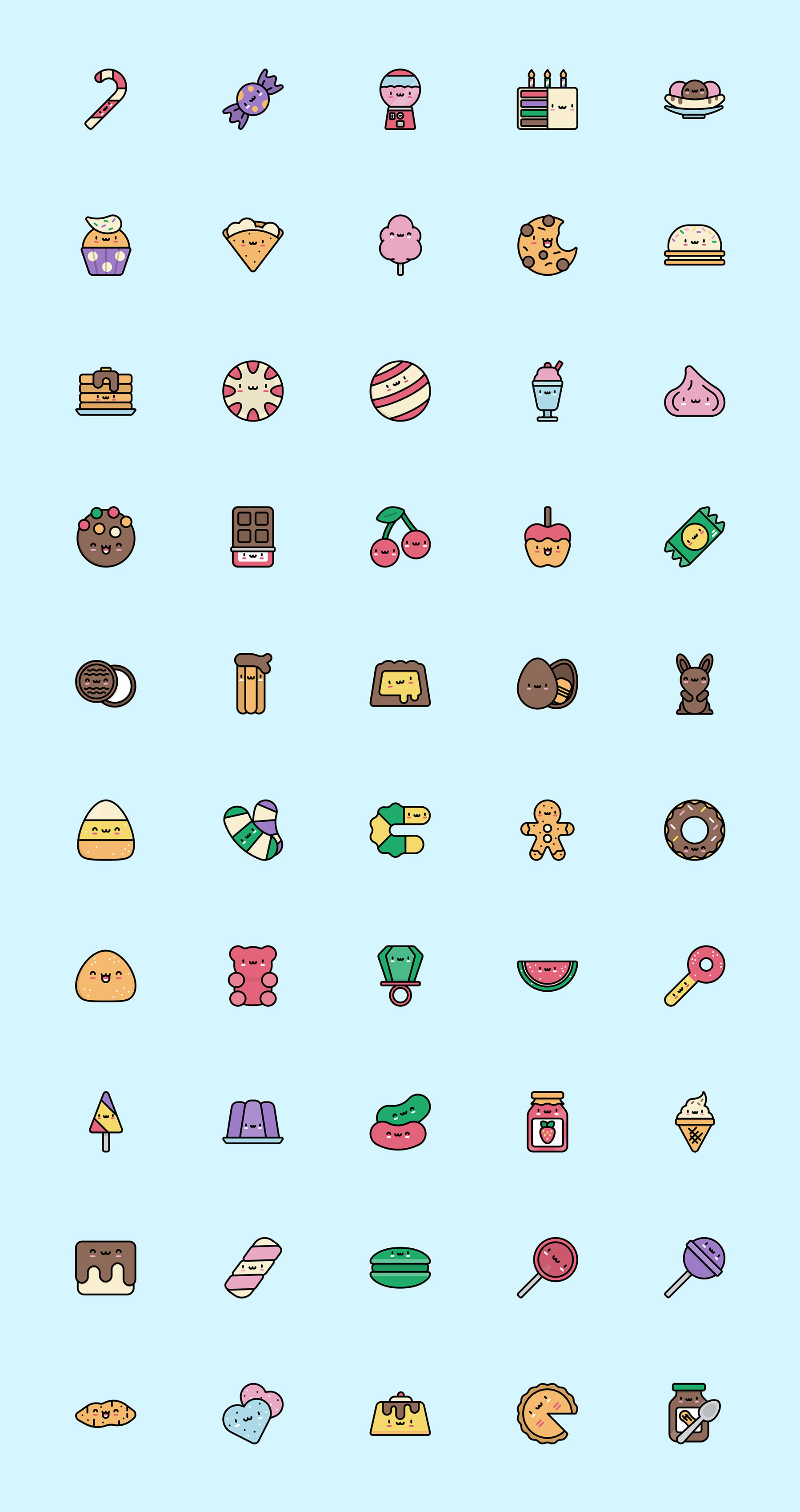 50 枚可爱糖果图标