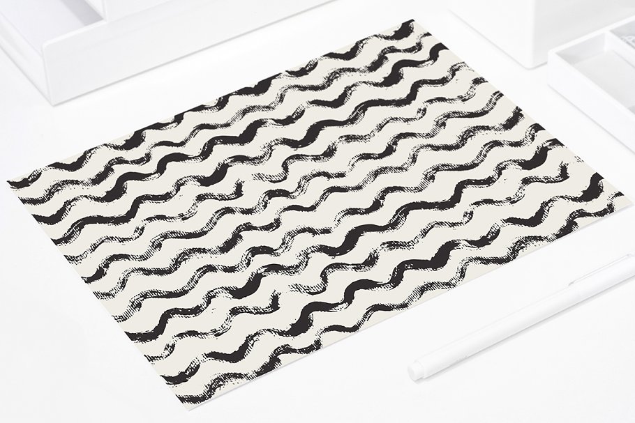 画笔笔刷无缝图案背景纹理 Brush Strokes Seamless Patterns插图(4)