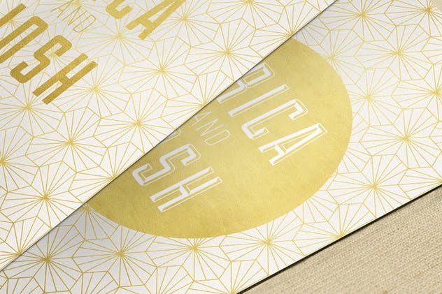 优雅金箔几何图形邀请函设计模板 Elegant Geometric Invitation插图(3)