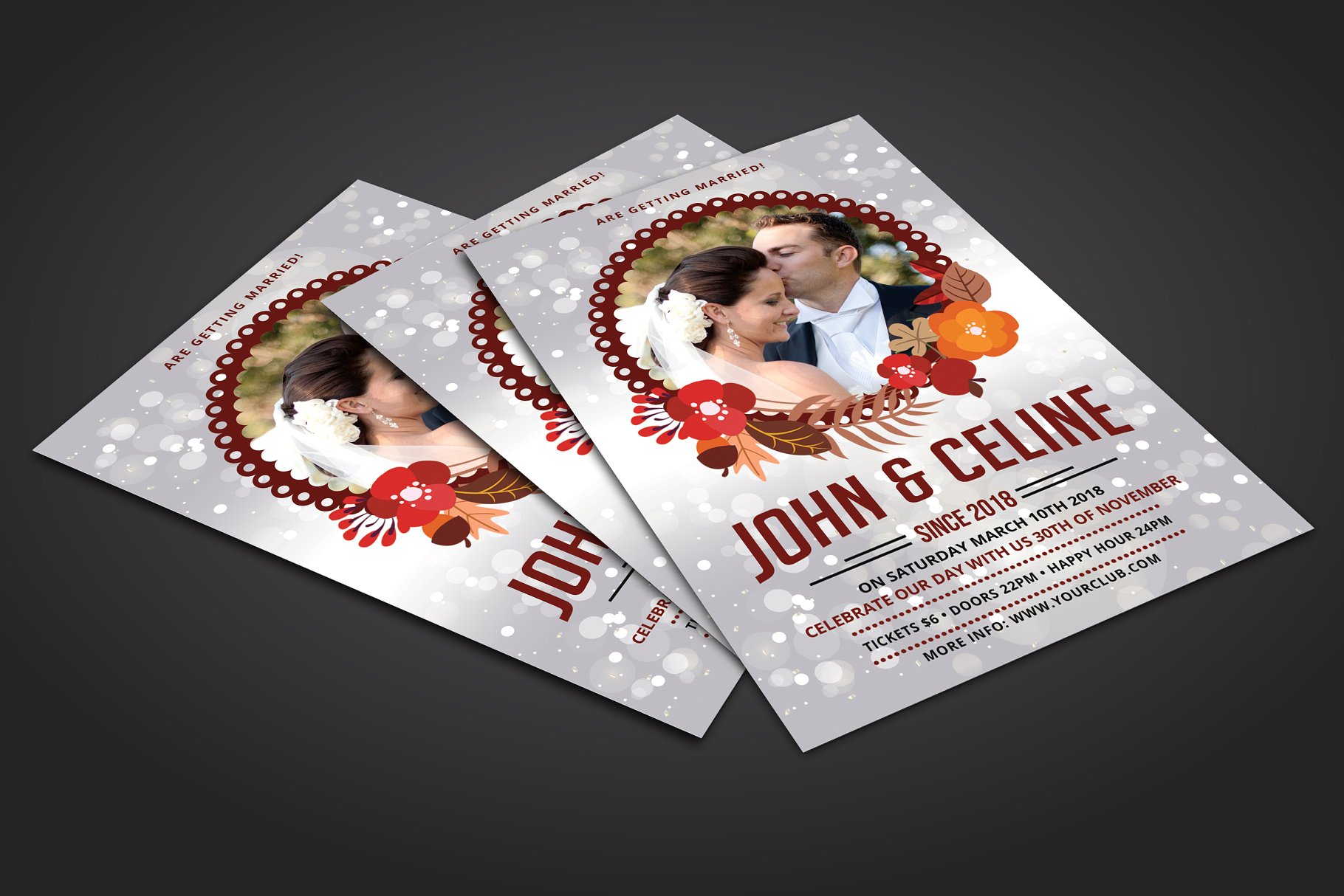 婚礼邀请函模板 Wedding Invitation插图(1)