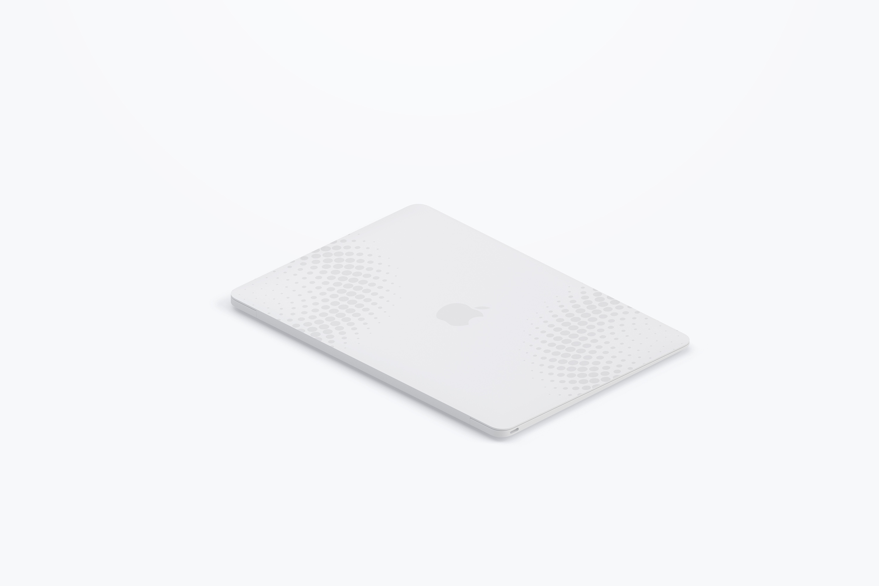 陶瓷材质MacBook笔记本电脑等距右视图样机03 Clay MacBook Mockup, Isometric Right View 03插图