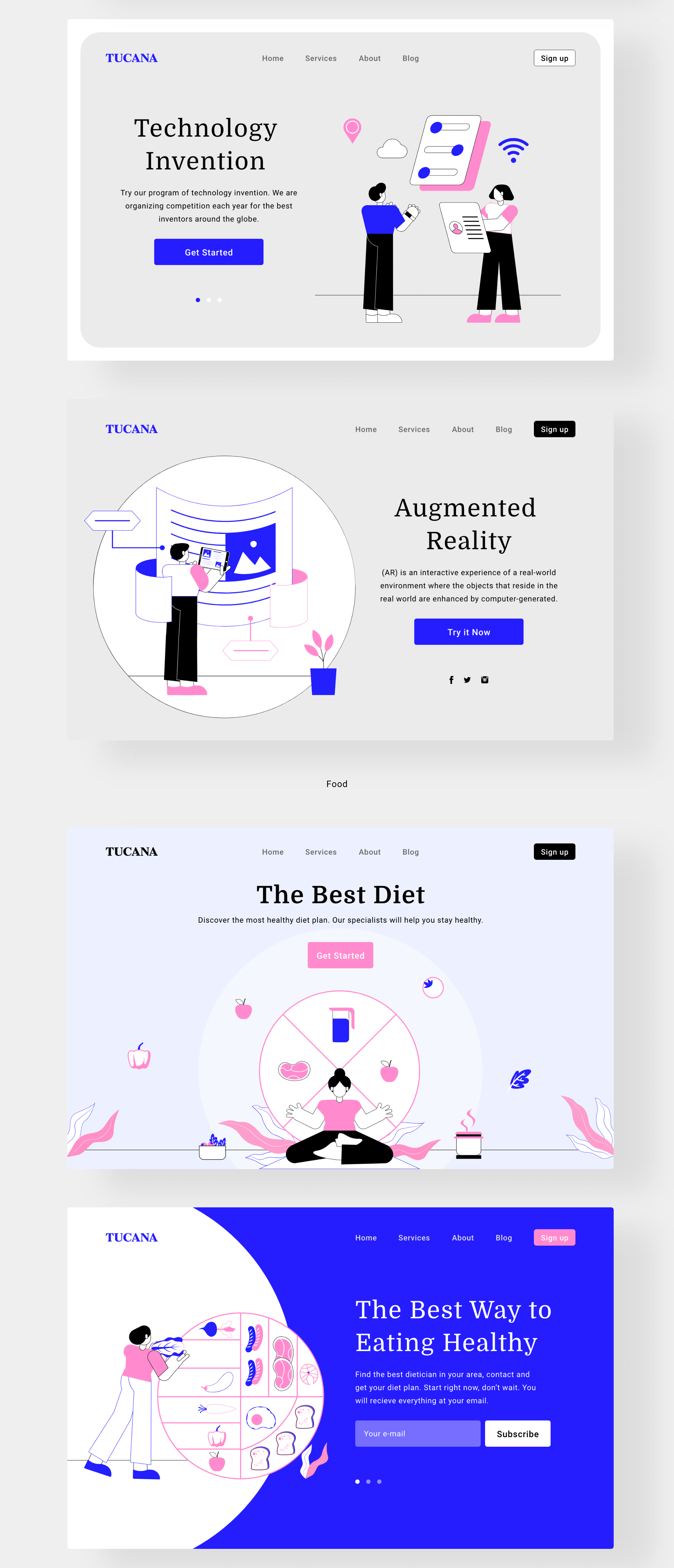 素材库下午茶：现代和时尚的插画包+UI模板套装插图(7)