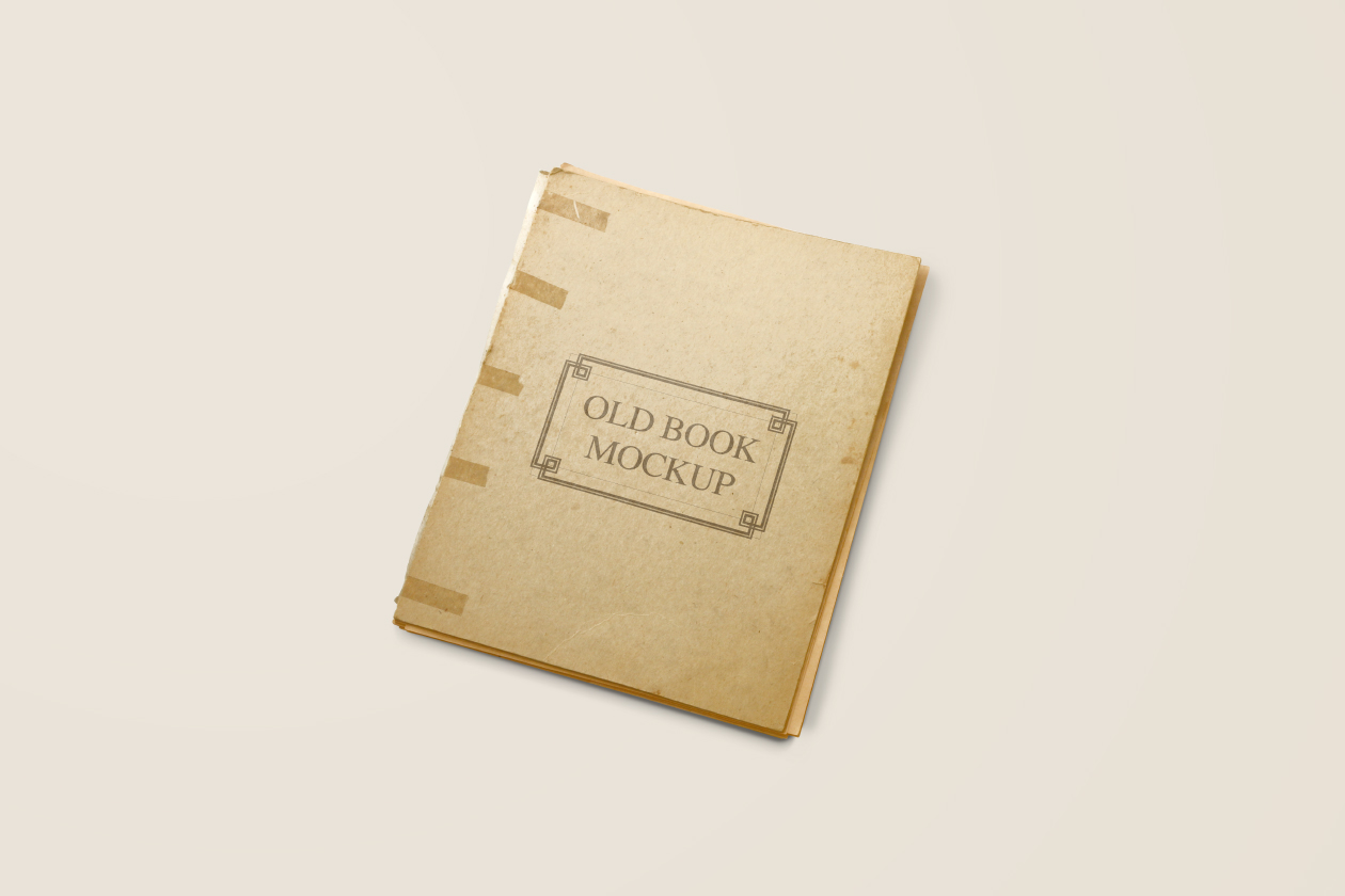 复古图书内页版式设计样机模板 Old Vintage Book Mockup插图(1)