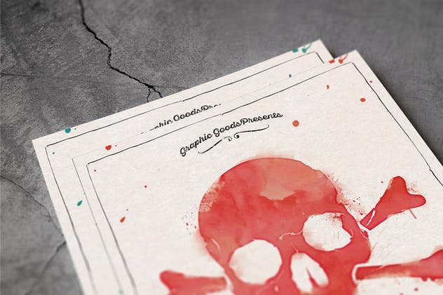 水彩风万圣节派对传单设计模板 Watercolor Halloween Party Flyer插图(4)