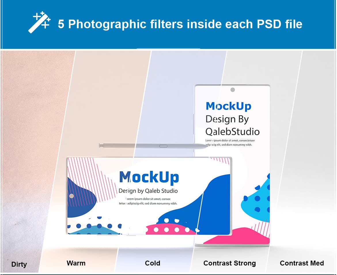 简约风格三星Note 10智能手机样机模板 Clean Note 10 Mockup插图(7)