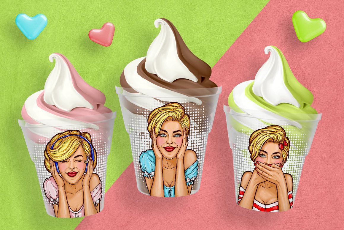 美式时尚女性产品包装插画插图 [Ai]插图(13)