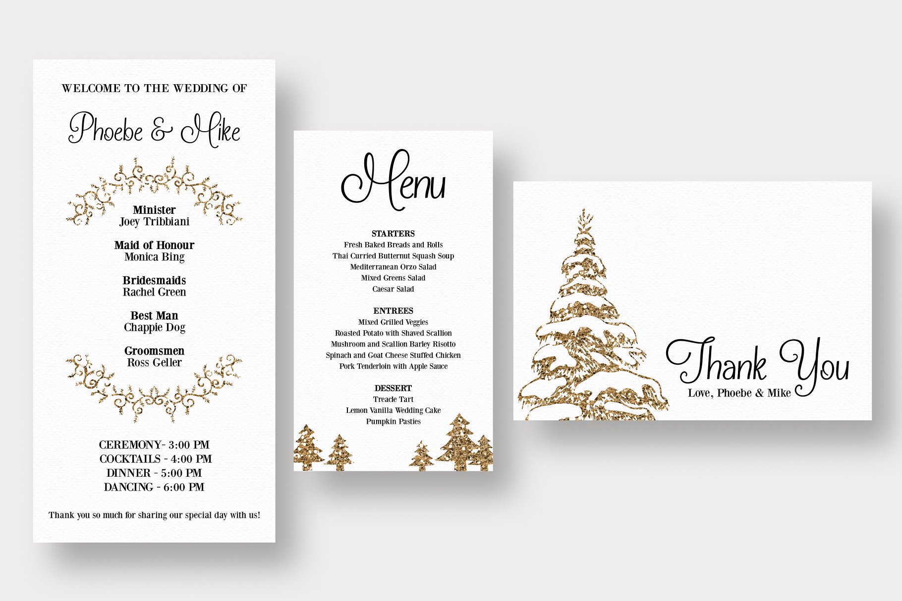 冬季婚礼邀请函设计模板套装 Winter Wedding Suite插图(1)