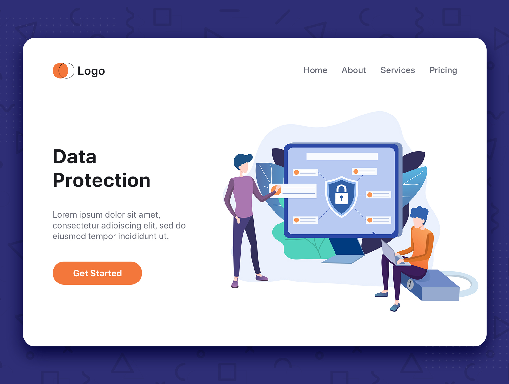 素材库下午茶：生活&工作场景着陆页网站设计矢量插画素材插图(6)