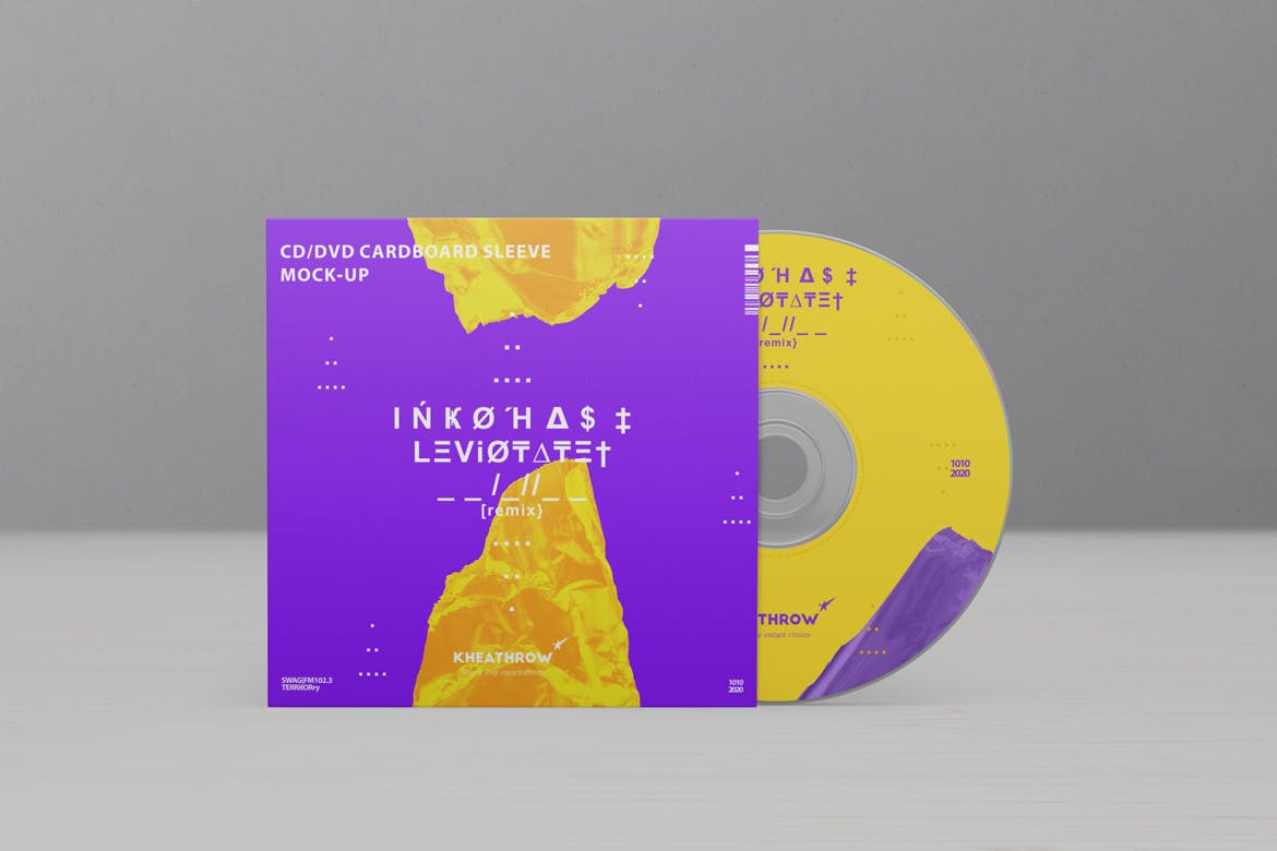 CD/DVD光盘包装&封面设计素材库精选模板v1 CD / DVD Сardstock Paper Sleeve Mock-Ups Vol.1插图(4)