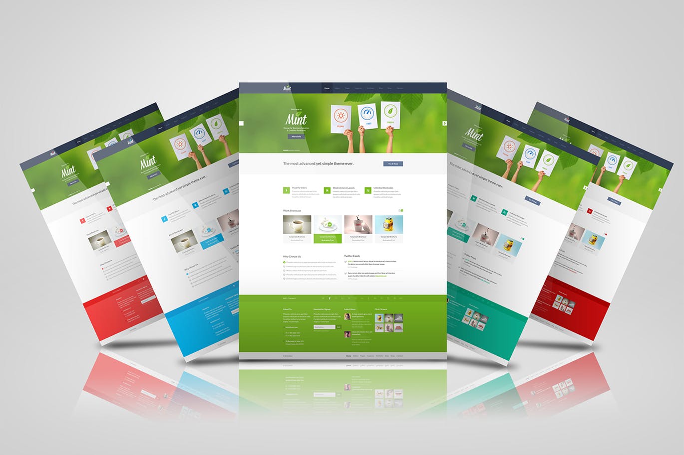 网站/网页设计效果图样机模板 Web Pages Presentation Mock Up插图(4)