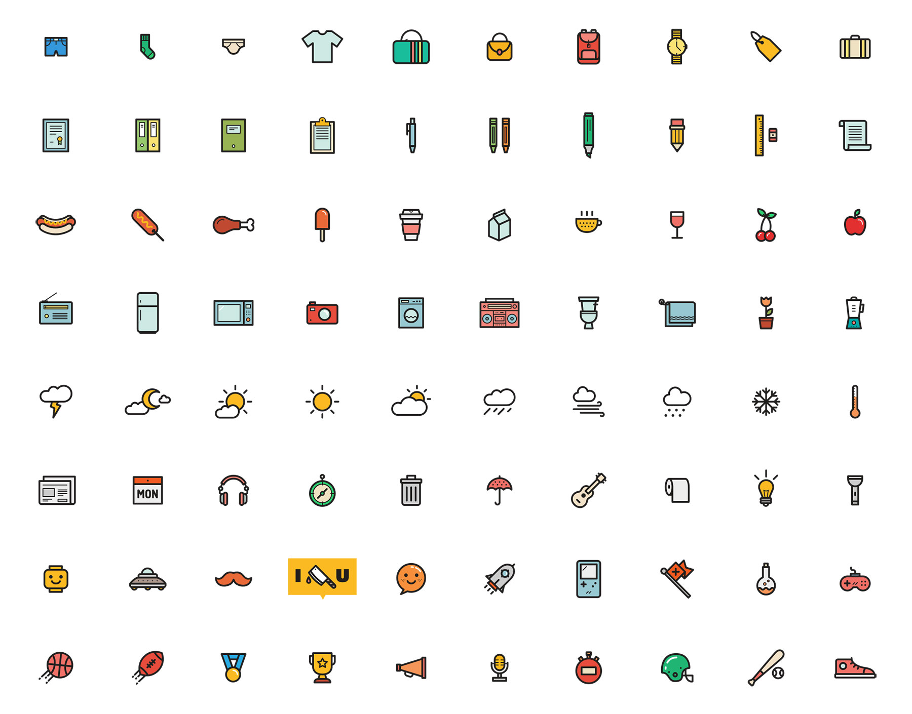 彩色生活用品小图标