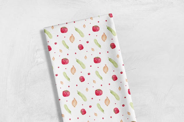 水彩手绘素食无缝图案合集 Watercolor Veggie Patterns插图(3)