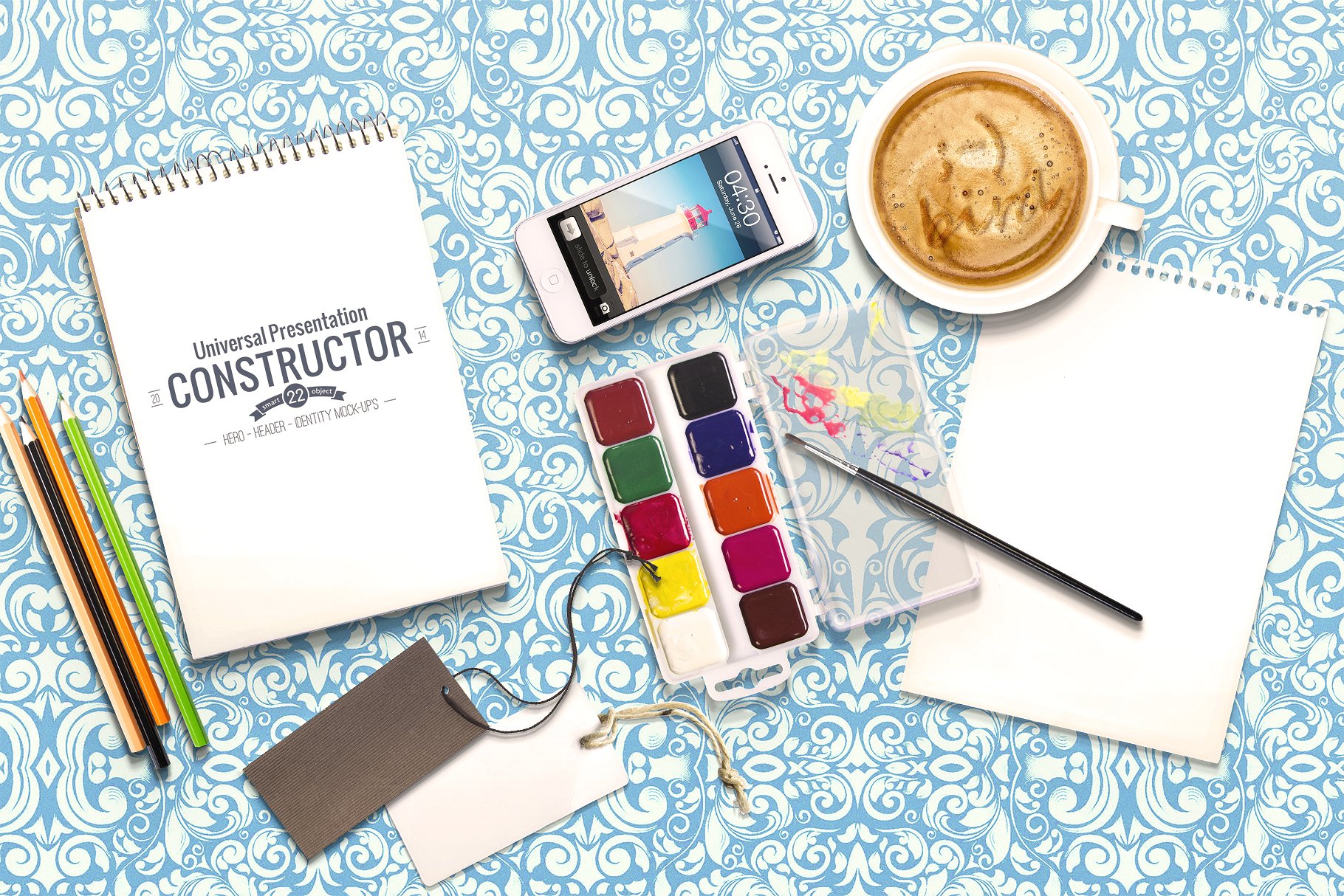 办公场景巨无霸样机模板 Hero Header Identity Mockups插图(2)