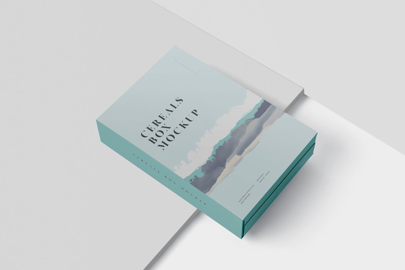 大尺寸麦片盒包装外观设计素材库精选 Cereals Box Mockup – Big Size in Rectangular Shape插图(2)