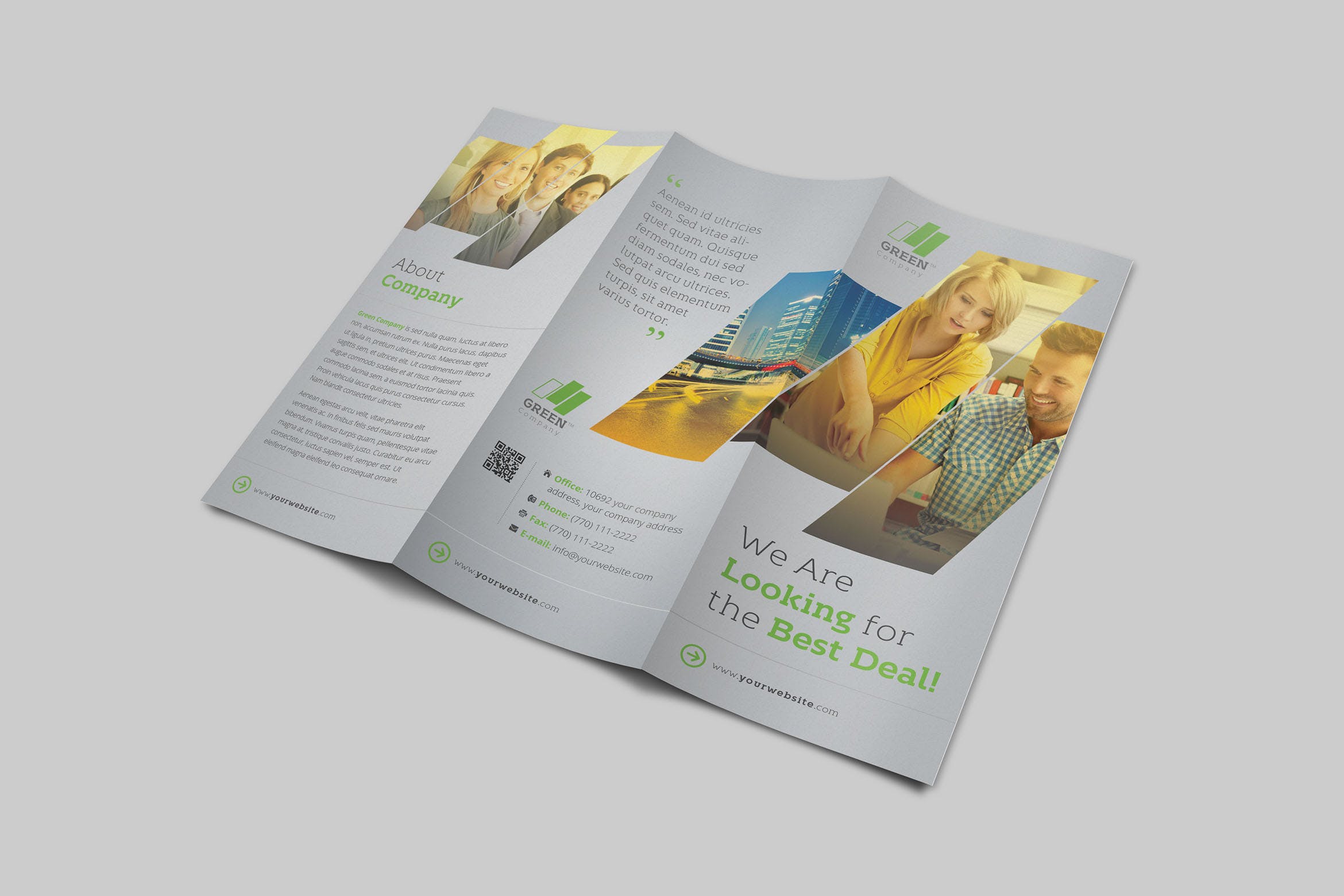 简约设计风三折页企业传单设计模板v2 Clean Business Trifold Vol 2插图