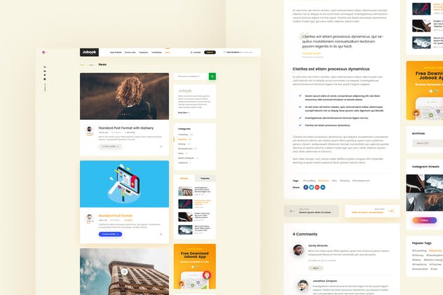 创意招聘网站设计PSD模板 Jobook – A Unique Job Board Website PSD Template插图(15)