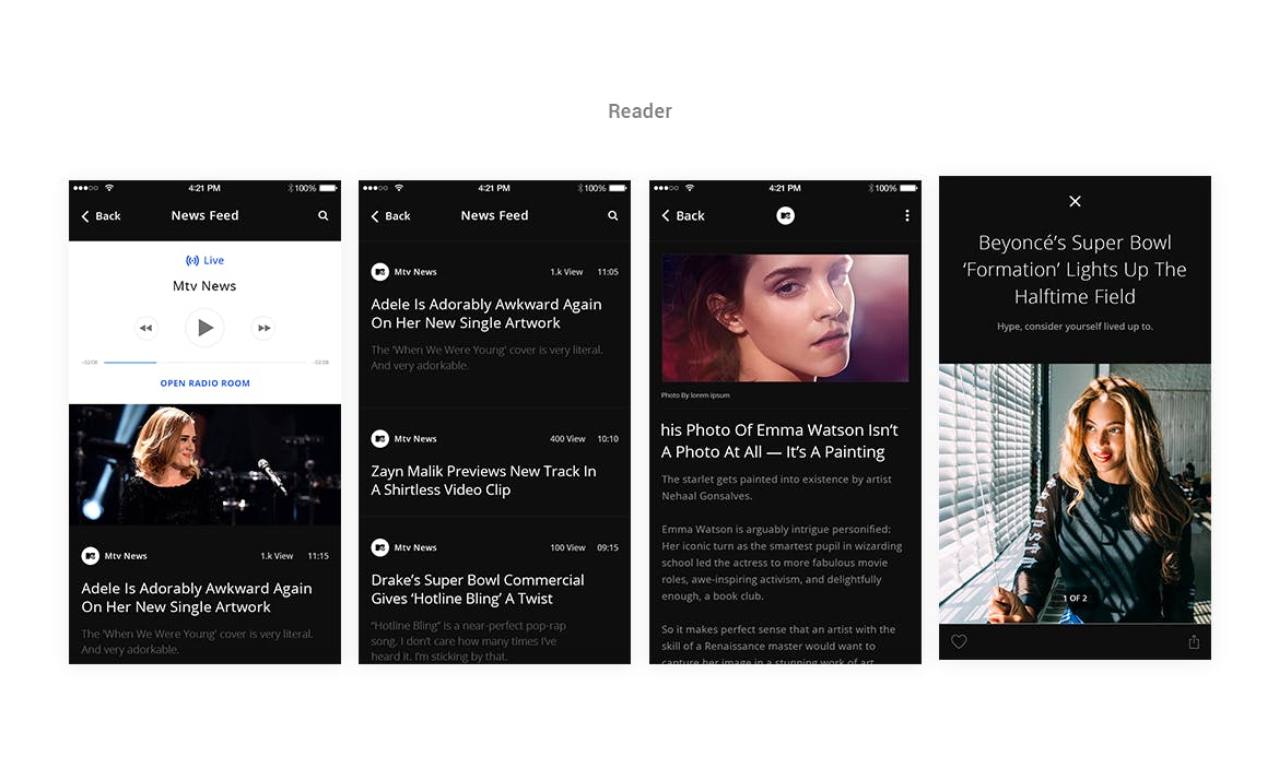 在线音乐听歌APP应用UI设计套件 Beat Music App UI Kit插图(3)