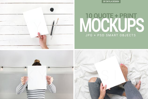 Instagram社交新媒体引语贴图印刷品样机 Quote + Print mockup bundle插图(4)