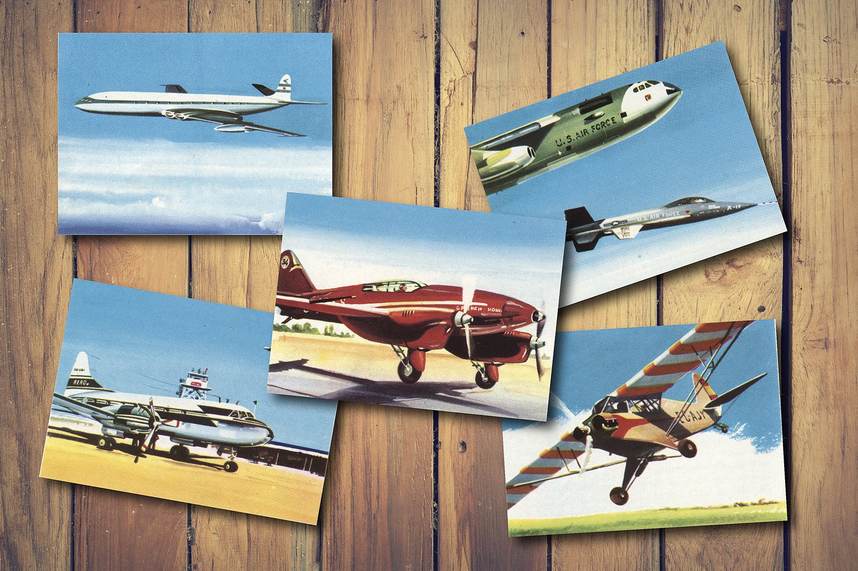 一套16架珍贵的老式飞机插图插图(6)